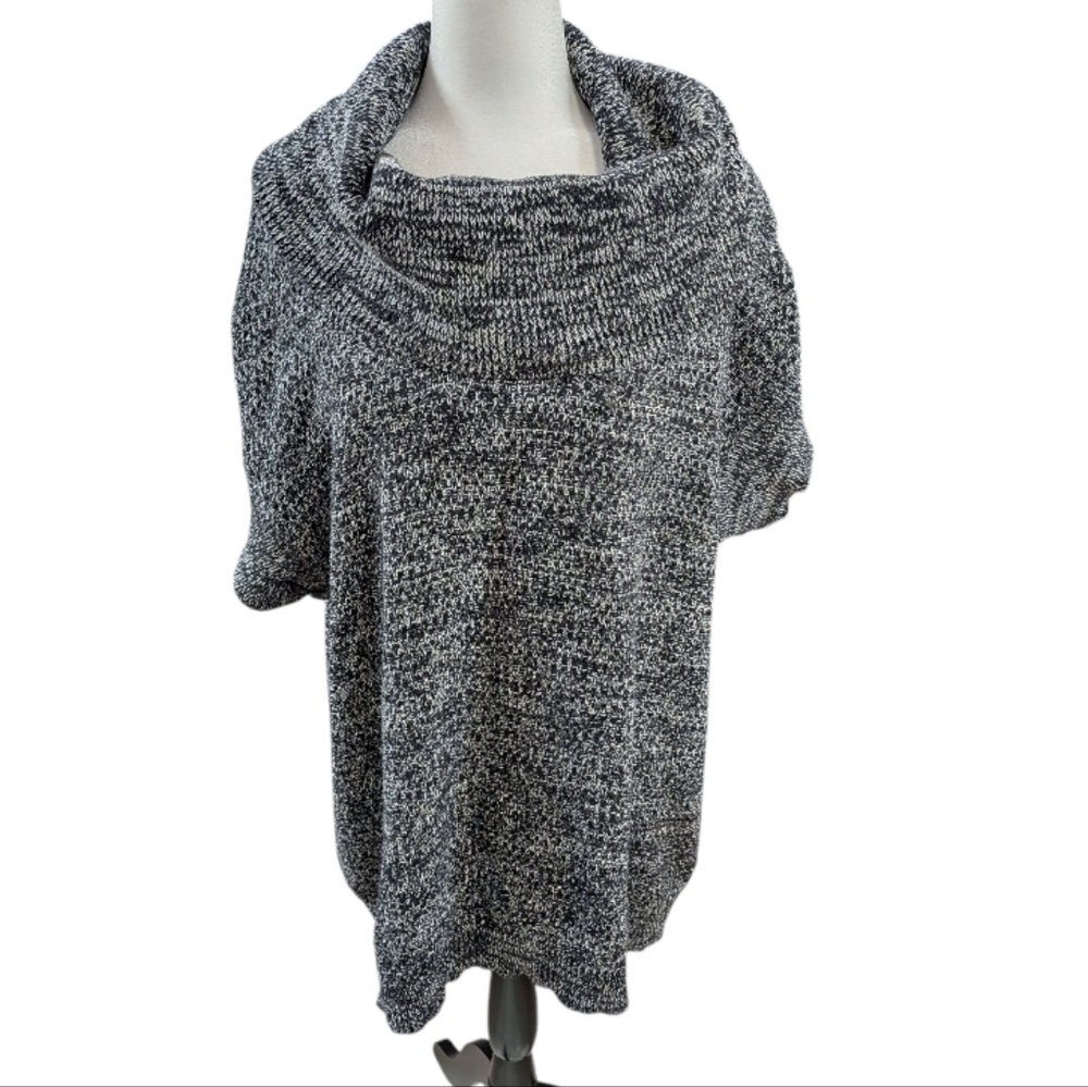 Dex Cozy Black and White Cowl Neck  Women's Sweater- SZ 2X EUC